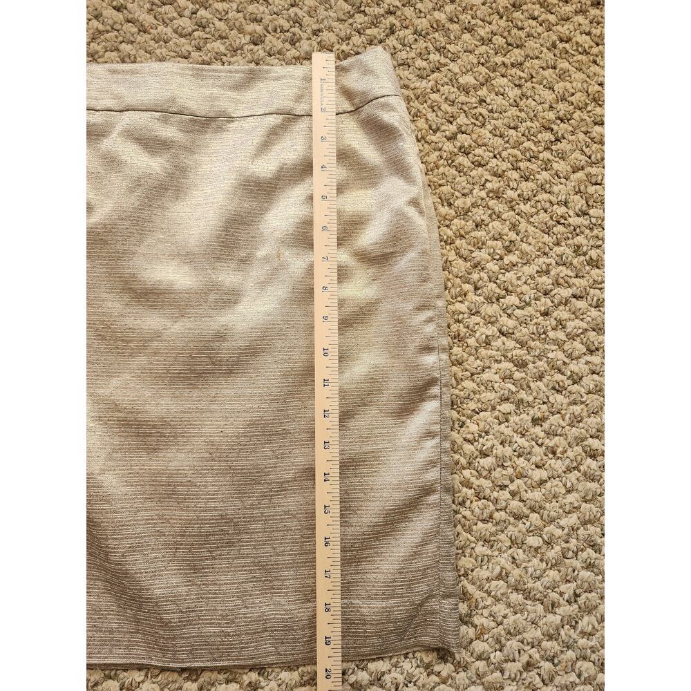 Ann Taylor LOFT Womens Size 8 Dazzling Gold Lined Pencil Skirt Festive - Picture 4 of 8